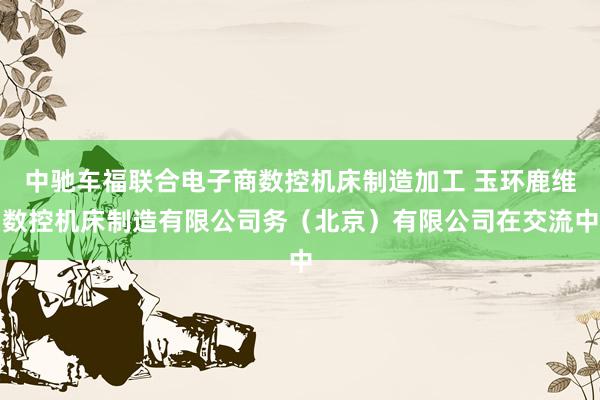 中驰车福联合电子商数控机床制造加工 玉环鹿维数控机床制造有限公司务（北京）有限公司在交流中