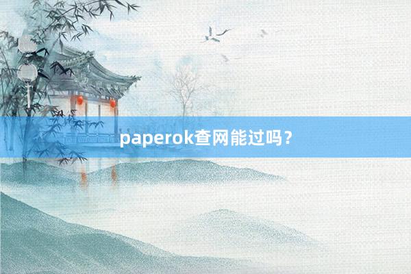 paperok查网能过吗?